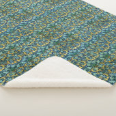 William Morris Vintag Gold Green Sherpadecke (3/4)