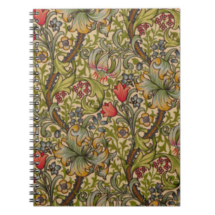 William Morris Vintag Golden Lilly Floral Design Notizblock