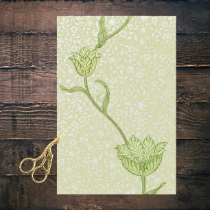 William Morris Vintag Green Garden Tulip Seidenpapier