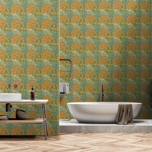 William Morris Vintag Green Orang Tapete
