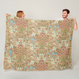 William Morris Vintag Pink Blue White Green Fleecedecke