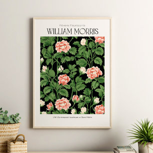William Morris Vintag Pink Wildblumen Poster