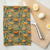 William Morris Vintag Pumpkin Patch Erntedank Geschirrtuch (Viertel Falte)