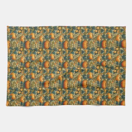 William Morris Vintag Pumpkin Patch Erntedank Geschirrtuch (Horizontal)