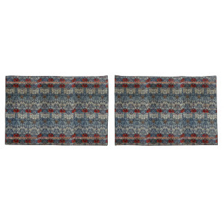 William Morris Vintag Red Floral Tulip und Rose Kissenbezug