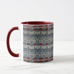 William Morris Vintag Red Floral Tulip und Rose Tasse
