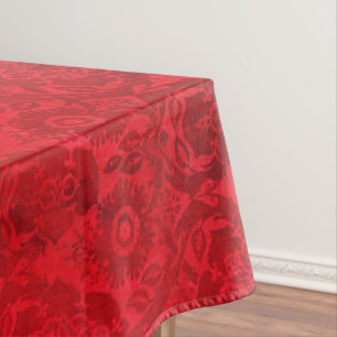 William Morris Vintag Red Stamps Velvet Pattern Tischdecke