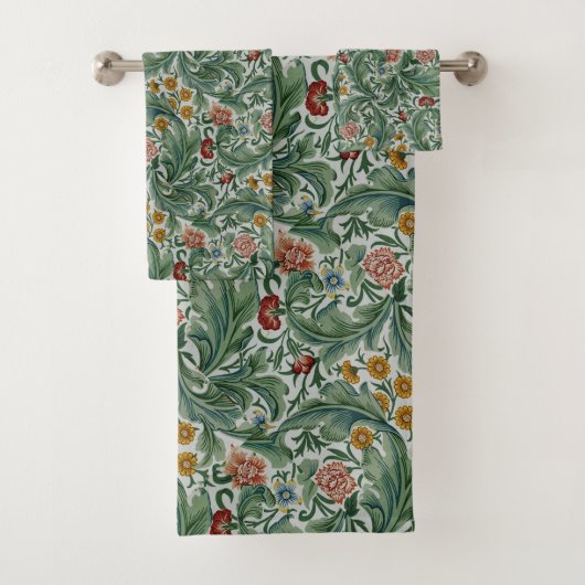 William Morris Vintag Schönes Blumenmuster Badhandtuch Set (Insitu)