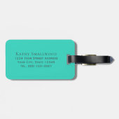 William Morris Vintag Seaweed Pattern Monogram Gepäckanhänger (Rückseite horizontal)