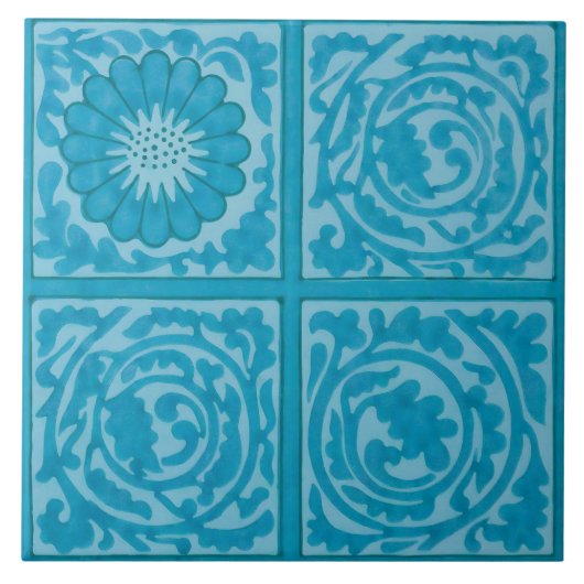 William Morris Vintag Square Blumenmuster Fliese (Vorderseite)
