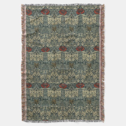 William Morris Vintag Tulip & Rose Blumenmuster Decke (Vorderseite Vertikal)