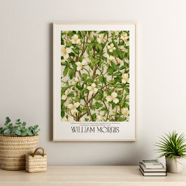 William Morris Vintag White Wildblume Branch Poster