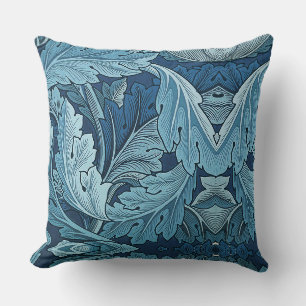 William Morris Vintage Acanthus-Blatt Blau Kissen