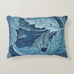 William Morris Vintage Acanthus-Blattwerk Blau Dekokissen