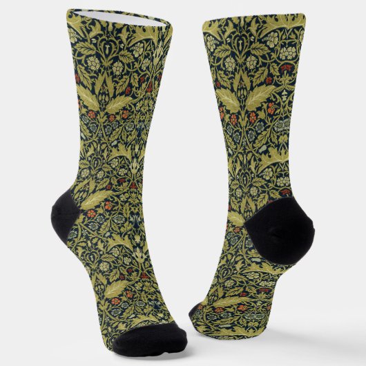 William Morris Vintage Akanthus-Blumenmuster Socken (Gewinkelt)