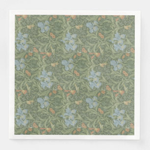 William Morris Vintage Blätter Floral Bird Iris Serviette