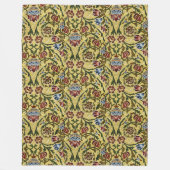 William Morris Vintage Blau Grün Rot Fleecedecke (Vorderseite)