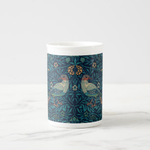 William Morris Vintage Blau Vögel Muster Porzellantasse