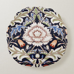 William Morris Vintage Blaue Blumen Blumenmuster Rundes Kissen