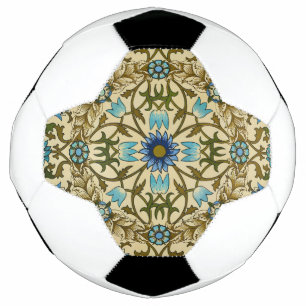 William Morris Vintage Blaue Rebe Nahtloses Muster Fußball