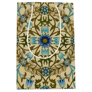 William Morris Vintage Blaue Rebe Nahtloses Muster Mittlere Geschenktüte