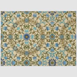 William Morris Vintage Blaue Rebe Nahtloses Muster Seidenpapier