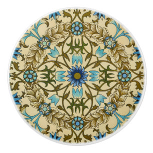 William Morris Vintage Blaue Reben Nahtloses Muste Keramikknauf