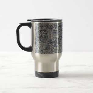 William Morris Vintage Blaues Blumenmuster Reisebecher