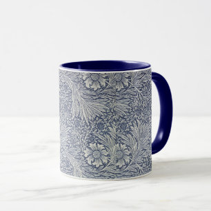 William Morris Vintage Blaues Blumenmuster Tasse