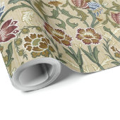 William Morris Vintage Blume Blumenblauer Rosa Geschenkpapier (Rolleneckpunkt)
