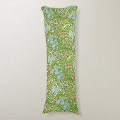 William Morris Vintage Blume Blumengrün rosa Seitenschläferkissen (Vorderseite Vertikal)
