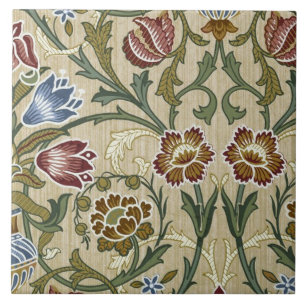 William Morris Vintage Blumen Blumen Grün Blau  Fliese