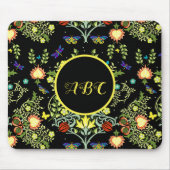 William Morris Vintage Blumen Monogramm Mousepad (Vorne)