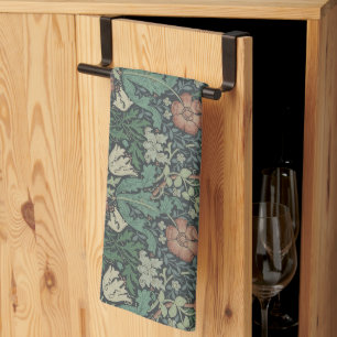 William Morris Vintage Blumen Pink Grün Compton Geschirrtuch
