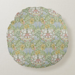 William Morris Vintage Blumen Pink Grün Myrte Rundes Kissen