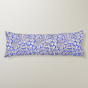 William Morris Vintage Blumen Vögel Blau Weiß Seitenschläferkissen