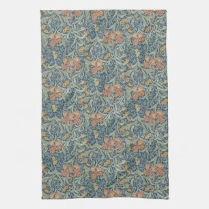 William Morris Vintage Blumenmuster Gelb Blau Iris Geschirrtuch