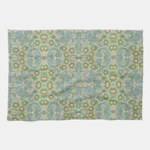 William Morris Vintage Blumenmuster Grün Blau Obst Geschirrtuch