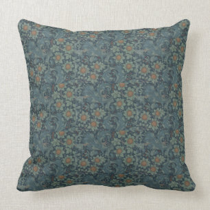 William Morris Vintage Blumenmuster Grün Blau Obst Kissen