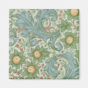 William Morris Vintage Blumenmuster Grün Blau Obst Magnet