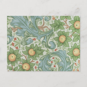 William Morris Vintage Blumenmuster Grün Blau Obst Postkarte