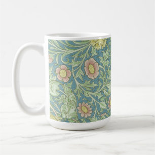 William Morris Vintage Blumenmuster Grün Pink Kaffeetasse
