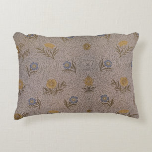 William Morris Vintage-Blumenmuster Laub Blau Dekokissen