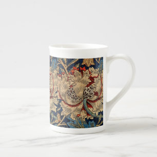 William Morris Vintage-Blumenmuster Rot Blau Porzellantasse
