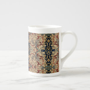 William Morris Vintage-Blumenmuster Rot Blau Porzellantasse