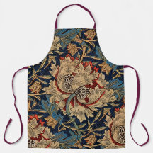 William Morris Vintage-Blumenmuster Rot Blau