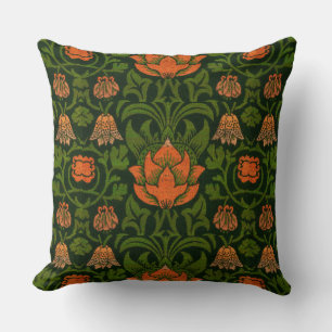 William Morris Vintage Blumenviolett und Akelei Kissen