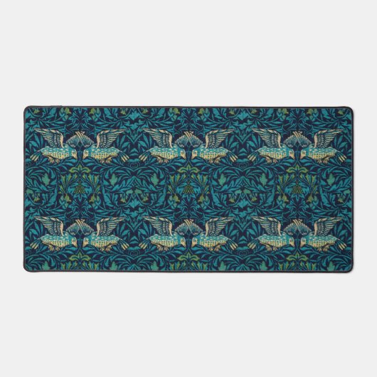 William Morris - Vintage Blumenvögel Schreibtischunterlage (Vorderseite)