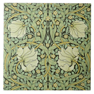 William Morris Vintage-Design, Pimpernel in Grün Fliese