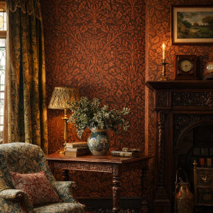 William Morris Vintage Eichhörnchen-Muster Tapete